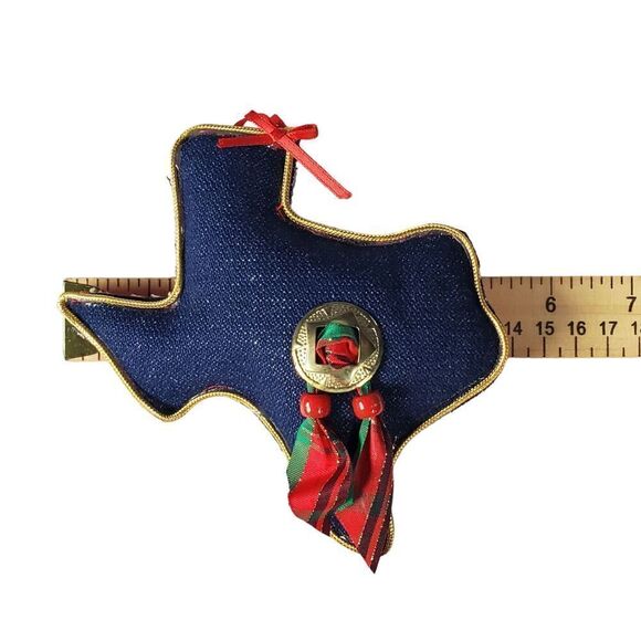 Texas Christmas Ornaments Lot of 8 Red Blue Tassel Handmade Western Holiday Gift - Picture 4 of 6